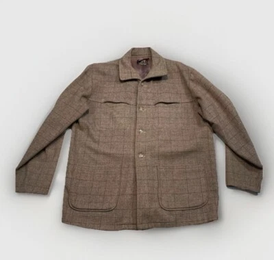 Vintage Woolrich Plaid Jacket Shirt 50s 60s? Men 44/A37 Brown Hunting Chore - Image 1 of 4