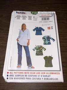 Burda Damen Tunika Schnittmuster 8100 Übergröße 18-32 (EUR 44-58) UNGESCHNITTEN - Bild 1 von 3