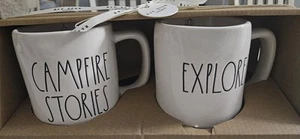 Campfire Stories/Explore Vintage Twin Mug Set, Rae Dunn Camp Life NIB - Picture 1 of 4