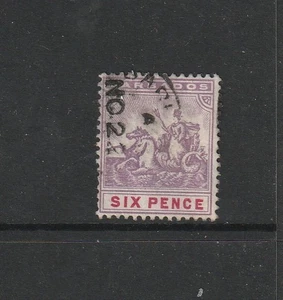Barbados 1892/1903 Crown CA 6d Used SG 111 - Imagen 1 de 2