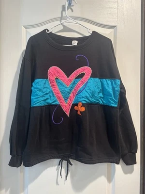 Suéter/pulôver gráfico feminino Emporio Gitano Vg 80’s preto tamanho M - Imagem 1 de 4