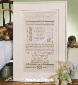 Brightest Star Birth Sampler Cross Stitch Pattern Stoney Creek C035 - Picture 1 of 3
