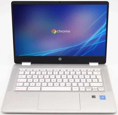 HP Chromebook x360 14a-ca0220ng Ceramic White Celeron N4120 4GB RAM 64GB eMMC DE - Bild 1 von 4