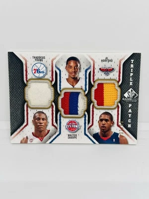 2009-10 SP Game Used HORFORD / YOUNG / SHARPE Triple Patch /60 Hawks 76ers - Image 1 of 2