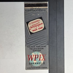 WPIX Channel 11 New York 50er Vintage TV Sender Globus Design Streichholzheftchen - Bild 1 von 3