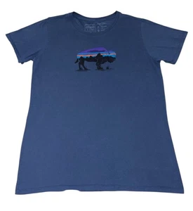 Patagonia T-Shirt Fitz Roy Bison Responsibili-Tee Shirt Damen Large blau - Bild 1 von 8