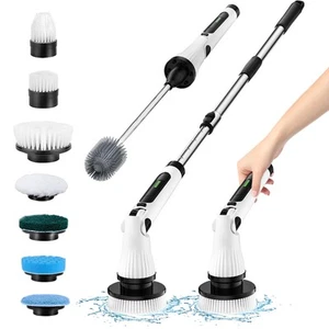 Electric Spin Scrubber, Electric Cleaning Brush with 8 Replaceable Brush Head... - Picture 1 of 7