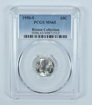 1950-S Roosevelt Dime Boston Collection MS65 PCGS Blue Label *0500 - Image 1 of 4