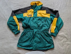 Vintage Columbia Jacket Boys 18/20 Green Yellow Tectonite Waterproof Outdoor 90s - Picture 1 of 18