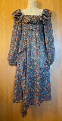 For Love & Lemons Size XS 0 Brittany Sheer Floral Long Sleeve Midi Dress NWT - Image 1 of 4