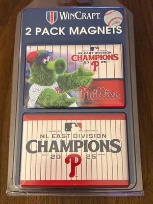 Juego de 2 imanes Phillies NL East Champions 2025 - Fanático - ¡Exclusivo de CB Park! Foto 1 de 4