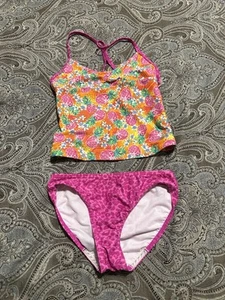 Girls Speedo Tankini Swim Suit Pink w/ Pineapples Sz 12 - Picture 1 of 6
