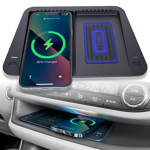 Car Wireless Phone Charger Tray Fast Charging Pad For Toyota Highlander 2015-19 - Picture 1 of 11