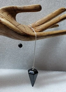 Set 2 pcs Metaphysical Shungite Pendulum Crystal Pendulum Dowsing Divination - Picture 1 of 6