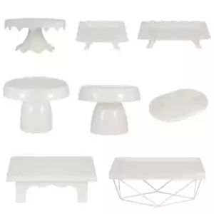 8 Pcs White Cake Stand Dessert Table Display Set, Cake Stand Rectangular - Picture 1 of 7