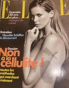 French ELLE fashion  magazine Claudia Schiffer on cover  12 January 1998 - Picture 1 of 14
