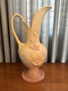 Hull USA Kunstkeramik rosa und gelb Magnolie Ewer #18 Henkel Krug 13,75" - Bild 1 von 10