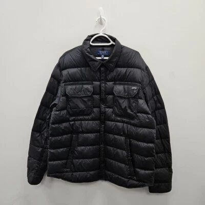 Ralph Lauren Polo Puffer Down Black Lightweight Overshirt Shacket Jacket XXL - Image 1 of 4