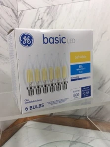 Box of 6 - 60W equivalent 4.5W LED Candelabra Soft White light bulbs - Dimmable - Picture 1 of 4