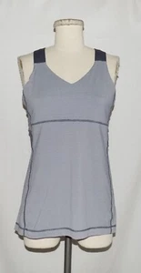 Lululemon Push Your Limits Tank Top Micro Stripe Slate Gray/White/Coal Gray 12 - Picture 1 of 6