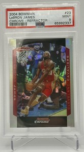 Lebron James 2004-05 Bowman Chrome #23 REFRACTOR /300 PSA 9