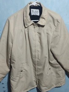 Vintage Blair Beige Poly/Cotton Jacket Faux Fur Brown Lined Womens L Warren PA - Picture 1 of 9
