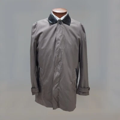 Abrigo de cachemir Loro Piana Storm System para hombre marrón talla 56 detalles de cuero chaqueta Foto 1 de 4