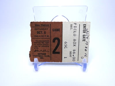 Cargadores de San Diego 1966 @ New York Jets talón de boleto Namath # 18/140 Foto 1 de 2