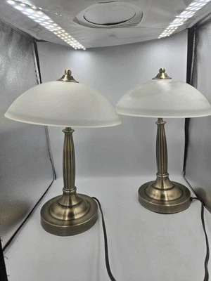 Vintage Bronze Touch Lamp Set Mid Century Art Deco Pair 3 Light Settings Tested - Image 1 of 4
