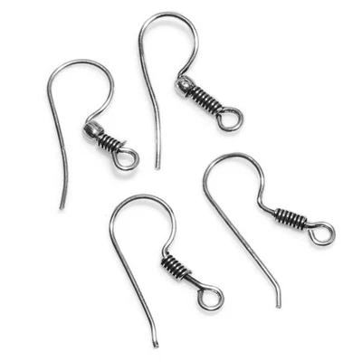 150 PCS 21X10MM BALI EARRING FINDING ANTIQUE SILVER PLATED 649 - Image 1 of 3