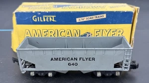 American Flyer S Gauge 640 Gray Hopper with Original Box Both Styles Of Couplers - Picture 1 of 8