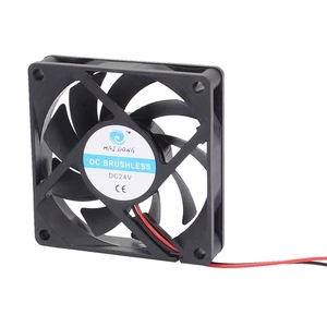 DC 24V 70mmx70mmx15mm 9 Vanes Cooling Cooler Fan w Metal Finger Guard - Photo 1/3
