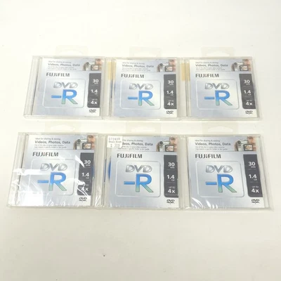 FujiFilm DVD-R - 1.4GB - 6 Discs - New Sealed, 30 Min, Up To 4x - Image 1 of 4