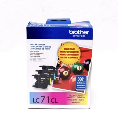 NEW - Genuine Brother LC71CL Ink Cartridge - Magenta Cyan Yellow Expired 8/2022 - Image 1 of 4