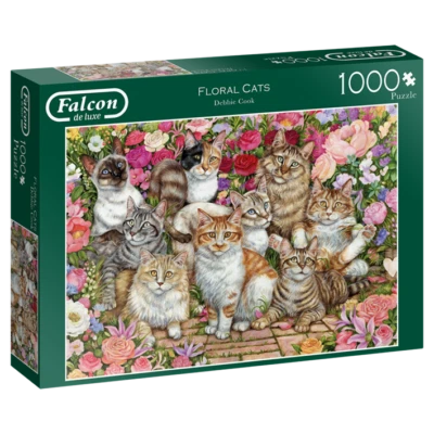 JUMBO 1000 Teile Puzzle Falcon 11246 Floral Cats / Katzen mit Blumen - NEU & OVP