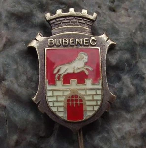 Antique Prague Bubenec District Praha 7 Heraldic Crest Coat of Arms Pin Badge - Picture 1 of 4
