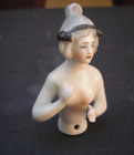 Vintage Porcelain Pincushion Half-Doll Arms Posing 2 1/2"