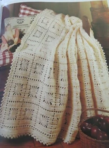 Lacy Blocks afghan;  (#4061-6)    vintage crochet pattern - Picture 1 of 2