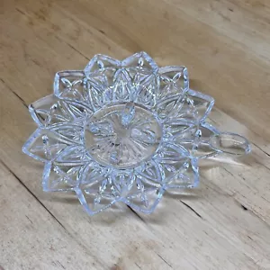 RARE Vintage Clear Cut Glass Chamber Maid Candle Holder/ Petal Clear Ashtray - Picture 1 of 8