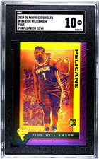 2019-20 PANINI CHRONICLES FLUX ZION WILLIAMSON ROOKIE PURPLE #22/49 SGC 10 GM
