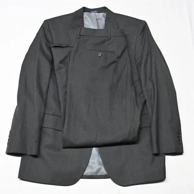 Saddlebred 42R 36x30 Charcoal Gray Career Office Mens Sports Jacket Pants Suit - Image 1 of 4