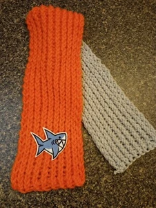 Little Boy's Orange and Grey Two Toned Cartoon Shark Patch Scarf - Picture 1 of 1