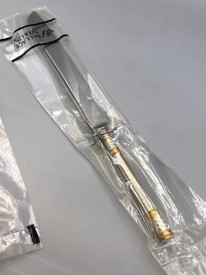 Golden Aegean Weave Sterling by Wallace Wedding Cake Knife, New - Image 1 of 4