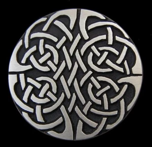 Celtic Round Knot Belt Buckle Rainbow Metals Solid Sand Cast WHITE Bronze New - Picture 1 of 2