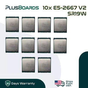 Lot of 10 Intel Xeon E5-2667 V2 3.3GHz LGA 2011 8-Core 25MB CPU Server Processor - Picture 1 of 5