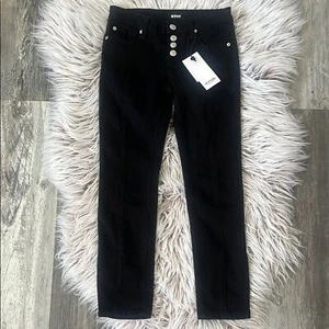 Hudson Jessa Ankle Crop Black Stretch Denim Jeans Snap Fly Size 10 Girls NWT - Picture 1 of 9