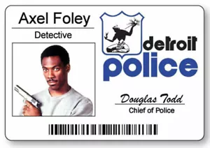 AXEL FOLEY BEVERLY HILLS POLICÍA NOMBRE INSIGNIA HALLOWEEN DISFRAZ PIN COSPLAY UTILERÍA - Imagen 1 de 2