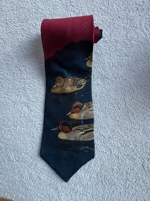 "Corbata de colección Field & Stream patos mallardos aves acuáticas seda importada EE. UU. 3,85"" X 58""" Foto 1 de 4