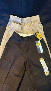 New Lot of 3 Boys School Uniform Pants Size 5 — Award Uniform Khaki & Black - Picture 1 of 6