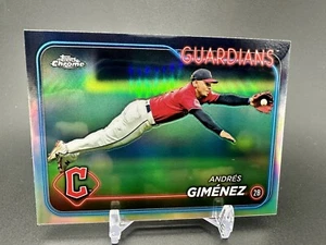 2024 Topps Chrome Andres Gimenez Refractor #259 Cleveland Guardians - Picture 1 of 2